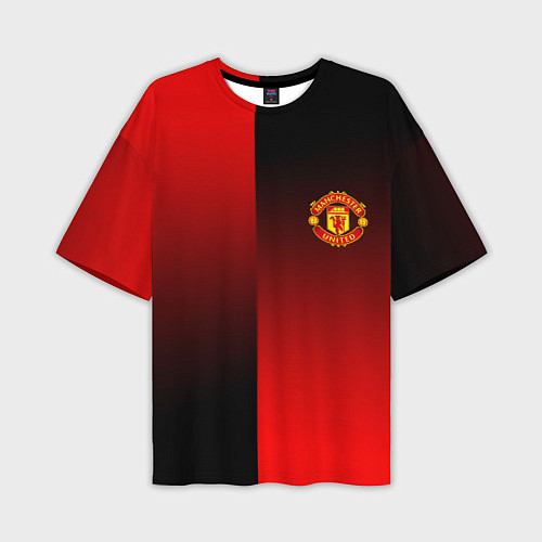 Мужская футболка оверсайз Манчестер Юнайтед градиент спорт / 3D-принт – фото 1