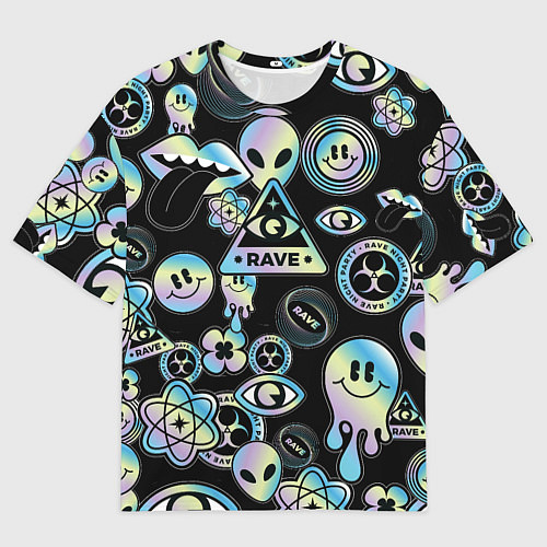 Мужская футболка оверсайз Rave gradient / 3D-принт – фото 1