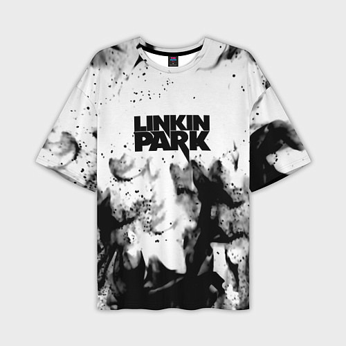 Мужская футболка оверсайз Linkin park огненный дым рок / 3D-принт – фото 1