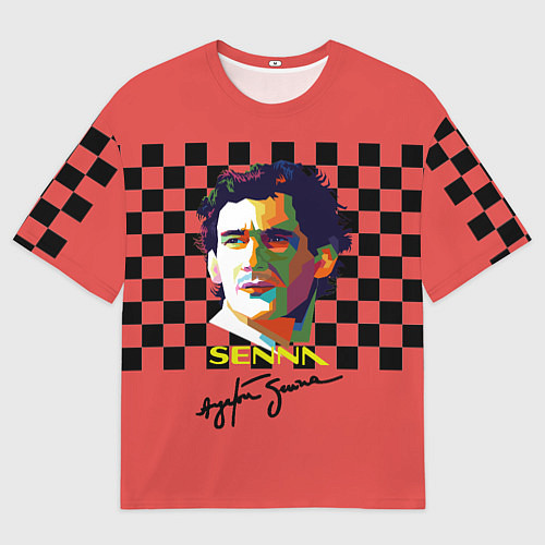 Мужская футболка оверсайз Айртон Сенна гонщик / 3D-принт – фото 1