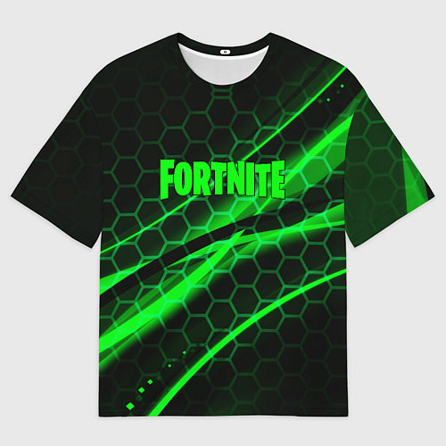 Мужская футболка оверсайз Fortnite epic броня зелёная / 3D-принт – фото 1