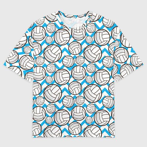 Мужская футболка оверсайз Мячи волейбольные паттерн / 3D-принт – фото 1