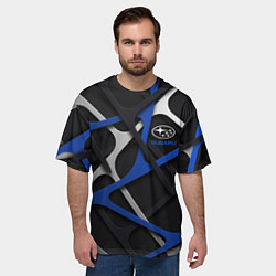 Футболка оверсайз мужская Subaru - 3D texture, цвет: 3D-принт — фото 2