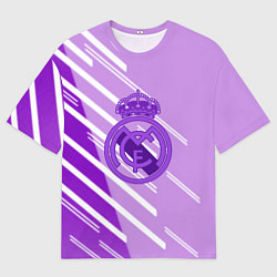 Футболка оверсайз мужская Real Madrid текстура фк, цвет: 3D-принт