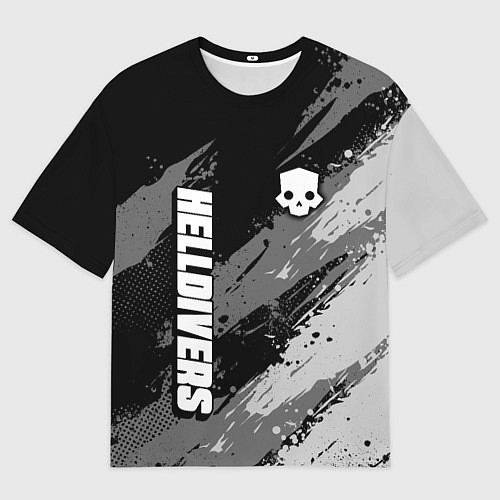 Мужская футболка оверсайз Helldivers 2: Skull Logo / 3D-принт – фото 1