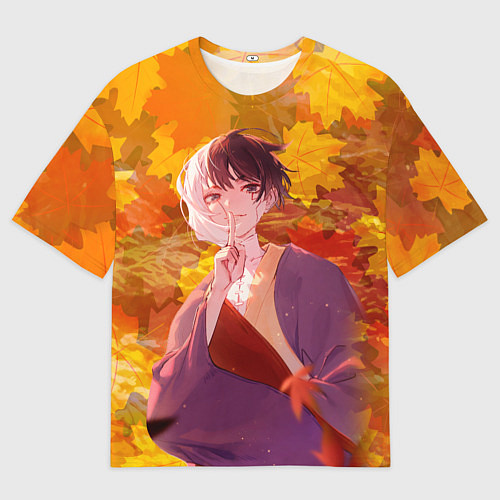 Мужская футболка оверсайз Гэн Асагири на фоне листвы из Доктора Стоуна / 3D-принт – фото 1