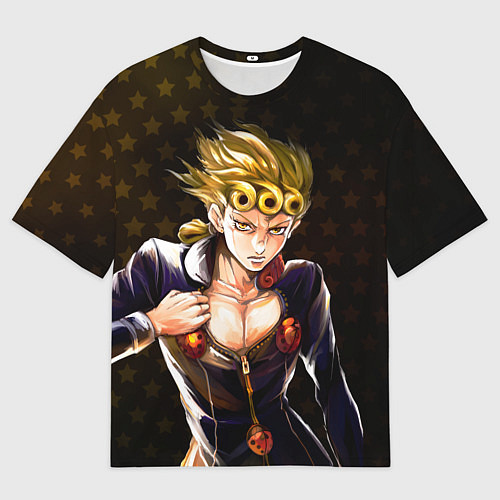 Мужская футболка оверсайз Джорно Джованна на фоне звездочек из ДжоДжо / 3D-принт – фото 1