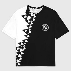 Футболка оверсайз мужская BMW sport geometry steel, цвет: 3D-принт