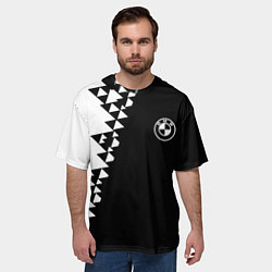 Футболка оверсайз мужская BMW sport geometry steel, цвет: 3D-принт — фото 2