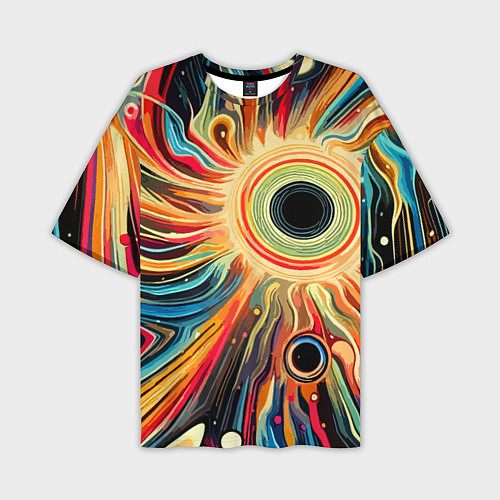 Мужская футболка оверсайз Space abstraction - ai art / 3D-принт – фото 1