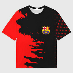 Мужская футболка оверсайз Barcelona краски спорт