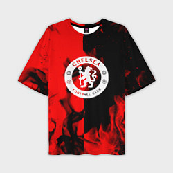 Мужская футболка оверсайз Chelsea fire storm текстура