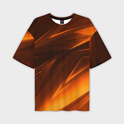 Мужская футболка оверсайз Geometry stripes orange