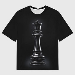 Мужская футболка оверсайз Черный ферзь - шахматы