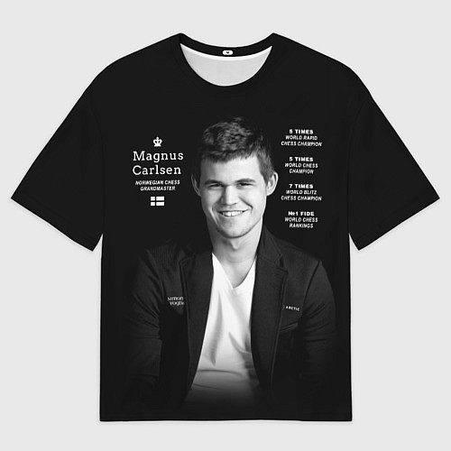Мужская футболка оверсайз Магнус Карлсен / 3D-принт – фото 1
