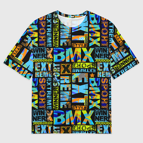 Мужская футболка оверсайз Extreme sport BMX / 3D-принт – фото 1