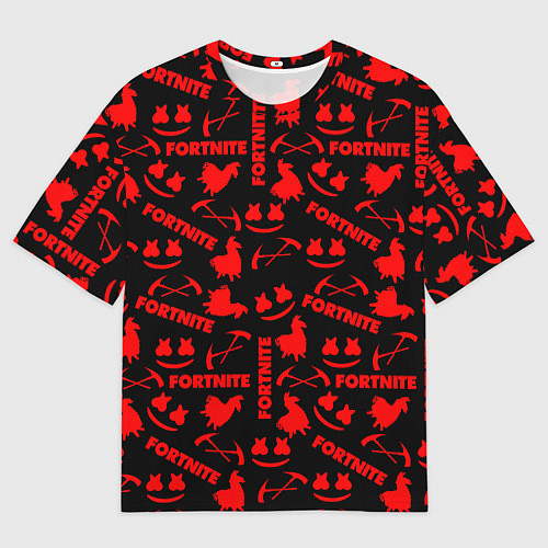 Мужская футболка оверсайз Fortnite pattern logo marshmello / 3D-принт – фото 1