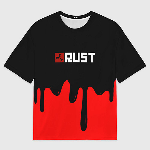 Мужская футболка оверсайз RUST краски разводы пустошь / 3D-принт – фото 1