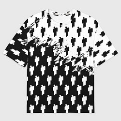 Футболка оверсайз мужская Billie Eilish pattern black, цвет: 3D-принт