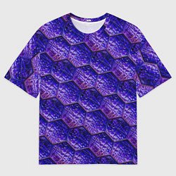 Футболка оверсайз мужская Сине-фиолетовая стеклянная мозаика, цвет: 3D-принт