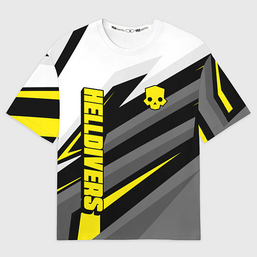 Мужская футболка оверсайз Helldivers 2: Uniform Yellow x White / 3D-принт – фото 1