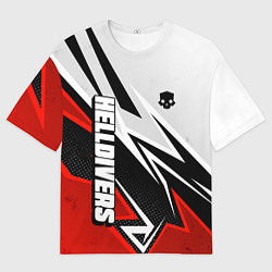 Футболка оверсайз мужская Helldivers 2: White x Red, цвет: 3D-принт