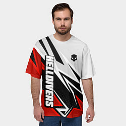 Футболка оверсайз мужская Helldivers 2: White x Red, цвет: 3D-принт — фото 2