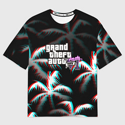 Футболка оверсайз мужская GTA 6 vice city glitch, цвет: 3D-принт