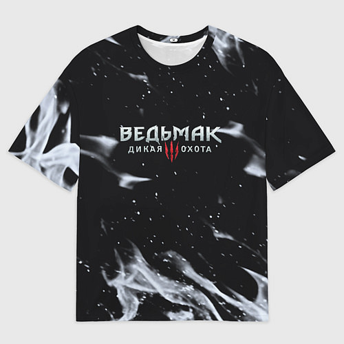 Мужская футболка оверсайз Ведьмак дикая охота огонь / 3D-принт – фото 1