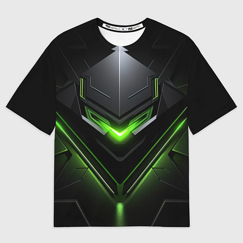 Мужская футболка оверсайз Green and black abstract style / 3D-принт – фото 1