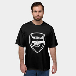 Футболка оверсайз мужская Arsenal fc белое лого, цвет: 3D-принт — фото 2