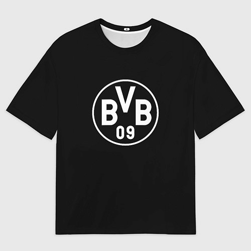 Мужская футболка оверсайз Borussia sport fc белое лого / 3D-принт – фото 1