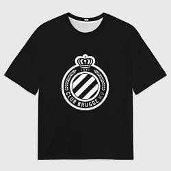 Футболка оверсайз мужская Брюгге fc club белое лого, цвет: 3D-принт