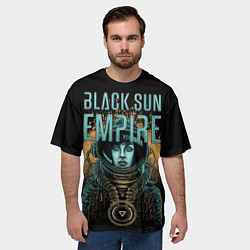 Футболка оверсайз мужская Black sun empire - neurofunk, цвет: 3D-принт — фото 2