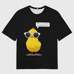 Мужская футболка оверсайз Утенок в очках