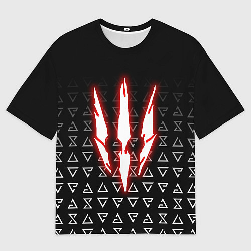 Мужская футболка оверсайз The witcher - red logo / 3D-принт – фото 1