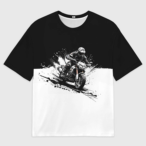 Мужская футболка оверсайз Scrambler BlacknWhite / 3D-принт – фото 1