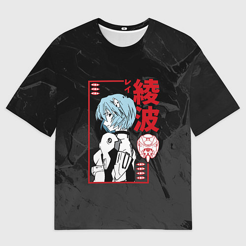 Мужская футболка оверсайз Evangelion - Рей Аянами / 3D-принт – фото 1