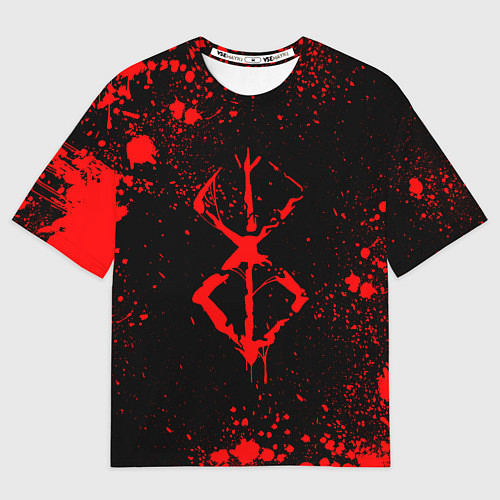 Мужская футболка оверсайз Клеймо жертвы и брызги - Аниме Берсерк / 3D-принт – фото 1