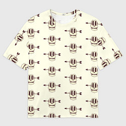 Футболка оверсайз мужская Узор из пробитого стрелой черепа, цвет: 3D-принт