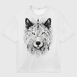 Футболка оверсайз мужская Фантастический волк, цвет: 3D-принт