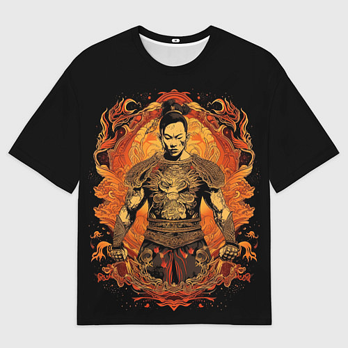 Мужская футболка оверсайз Муай-Тай боец ретро стиль / 3D-принт – фото 1