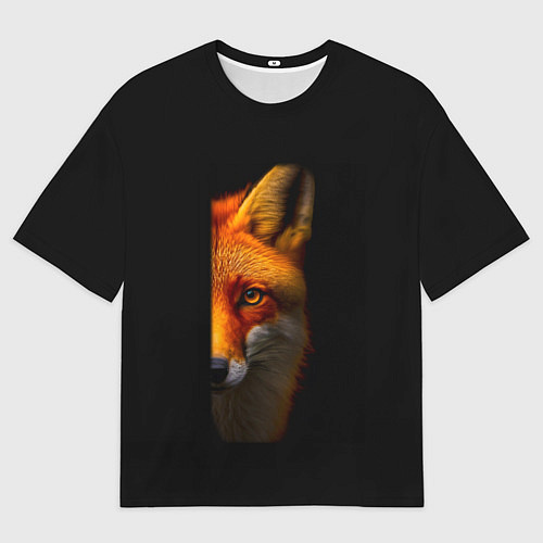 Мужская футболка оверсайз Морда рыжей лисы / 3D-принт – фото 1