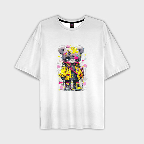 Мужская футболка оверсайз Медвежонок аниме в стиле pop art / 3D-принт – фото 1