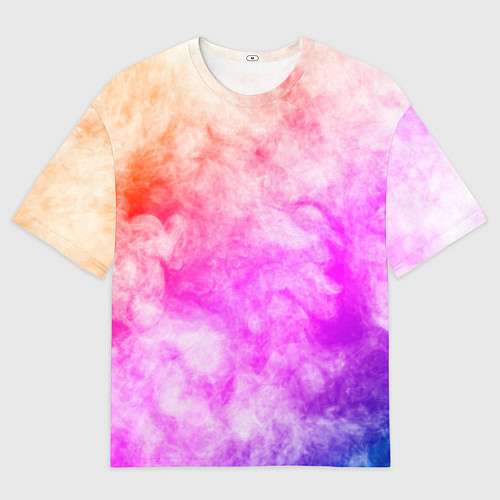 Мужская футболка оверсайз Colorful smoke 1 / 3D-принт – фото 1