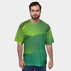 Футболка оверсайз мужская Объемные веерные столбики, цвет: 3D-принт — фото 2