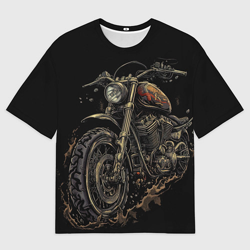 Мужская футболка оверсайз Старый грязный мотоцикл / 3D-принт – фото 1