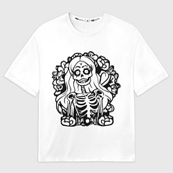 Футболка оверсайз мужская Skull blonde girl, цвет: 3D-принт