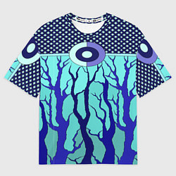 Футболка оверсайз мужская Turquoise abstraction, цвет: 3D-принт