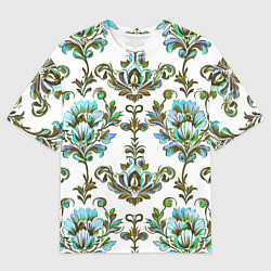 Футболка оверсайз мужская Цветочный винтажный узор, цвет: 3D-принт
